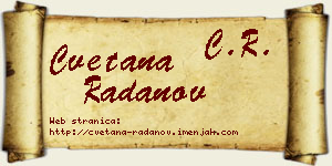 Cvetana Radanov vizit kartica